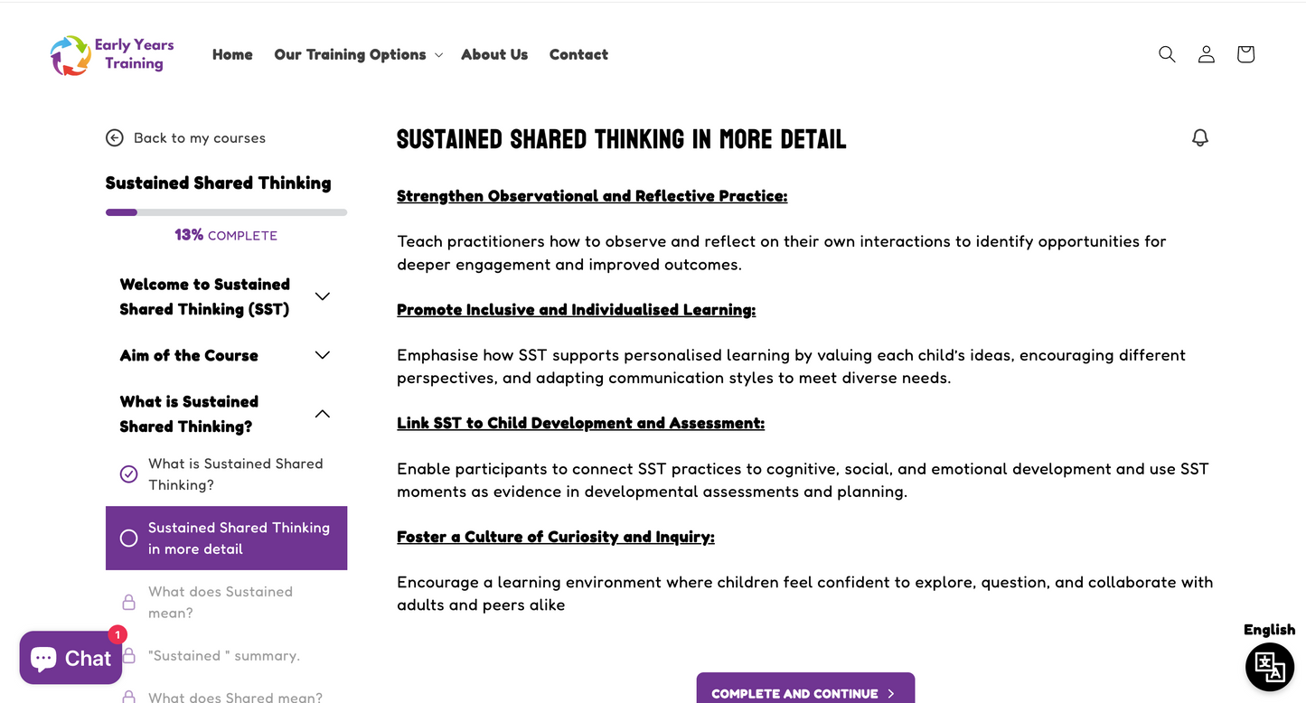 Sustained Shared Thinking Online
