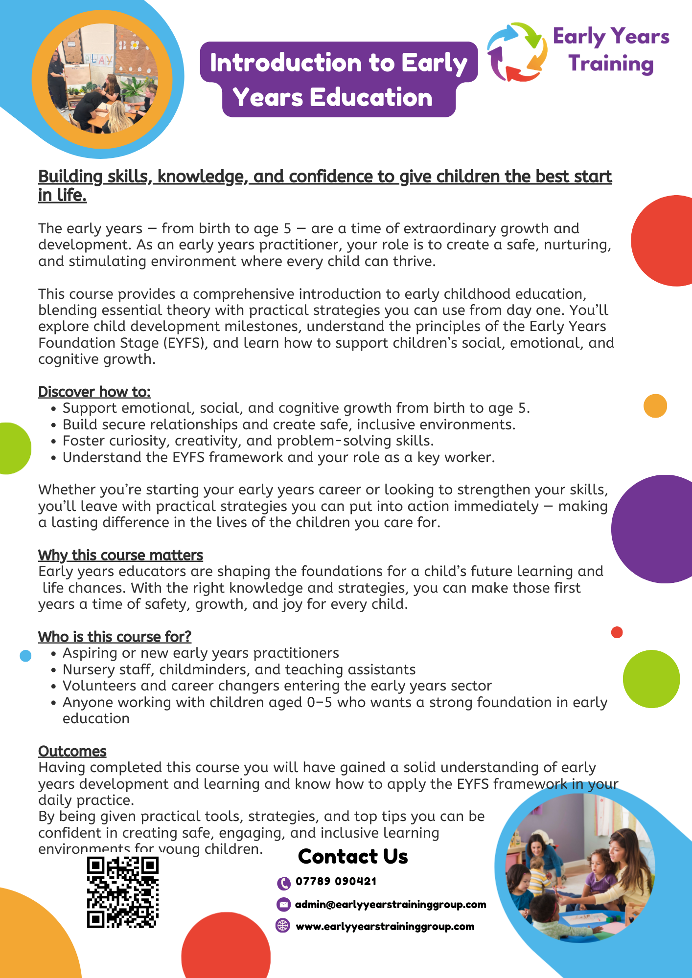 Introduction to Early Years Education - Face-to-Face